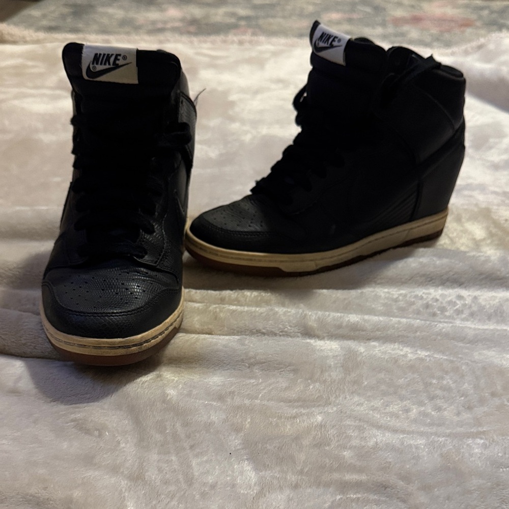 Nike Women's Black High-Top Wedge Sneakers